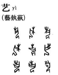 「藝」の甲骨文字