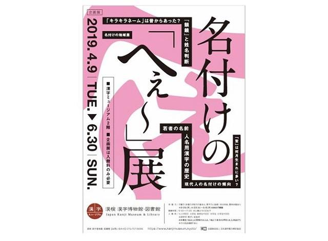 漢字ミュージアム　春の企画展より、「名付けの「へぇ～」展」アンケートレポート