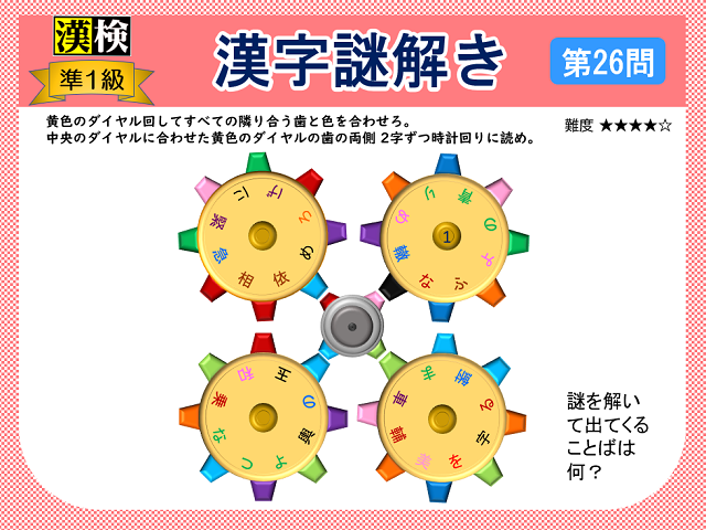 漢検準１級配当漢字をなぞ解きで学ぼう！第26問