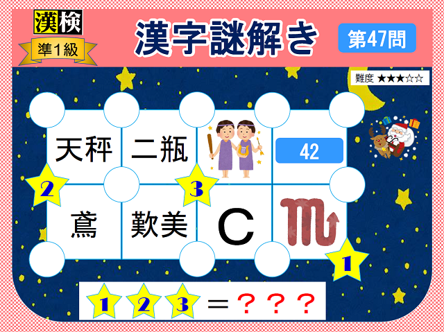 漢検準１級配当漢字をなぞ解きで学ぼう！第47問