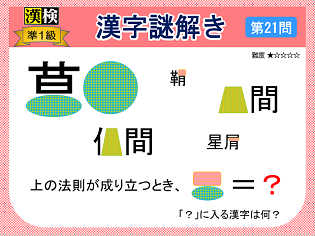 漢検準１級配当漢字をなぞ解きで学ぼう！第21問